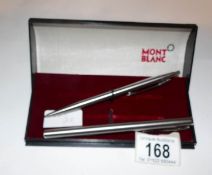 A genuine Mont Blanc fountain and ball point pen set