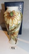 A William Moorcroft Rudbekia 8" vase, designed by Rachel Bishop, contemporary piece collection,
