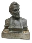 A Dalou desk bust of American president Abraham Lincoln,
