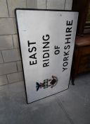 A large East Riding of Yorkshire sign