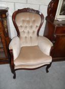 A mahogany framed gentleman's chair
