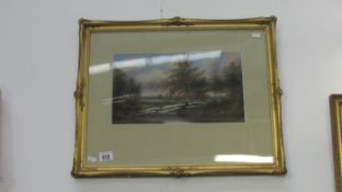An unsigned oil on board rural landscape off the river Trent