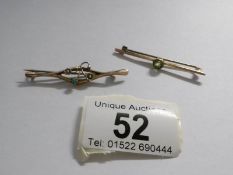 2 Edwardian 9ct gold brooches,