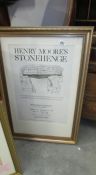 A Henry Moore exhibition poster for Stonehenge suite of lithographs and etchings from Pontefract