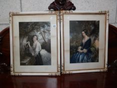A pair of framed and glazed Baxter prints 'The Lover's Letterbox' and ;