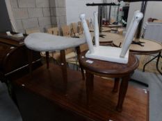 A retro dressing table stool and 2 others