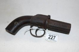 A 19th century 6 shop 'pepperbox' pistol