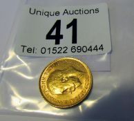 A 1915 gold half sovereign