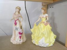 2 Royal Doulton pretty lady figurines,