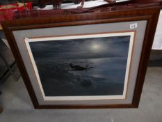A framed and glazed signed limited edition Coulson print entitled 'Hunter's moon'
