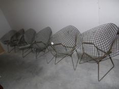 A set of 6 retro 1960s metal garden chairs