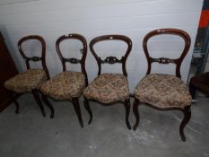 A set of 4 Victorian cabriole leg dining chairs
