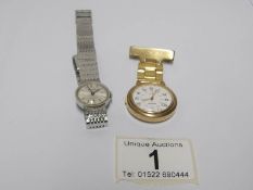 An Accurist 21 jewel wrist watch together with a Lorus nurses watch