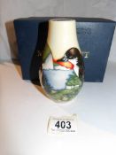 A William Moorcroft Manz Shearwater vase, limited edition No.