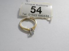 A 33pt 18ct yellow gold diamond solitaire ring,