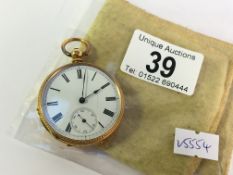 An 18ct gold ladies fob watch in full working order