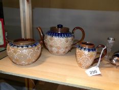 A Royal Doulton stoneware 3 piece tea set