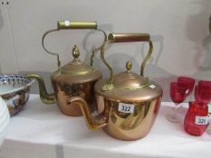 2 good quality copper kettles