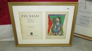 A French 1946 edition print by Pablo Picasso entitled 'Femme Assise',