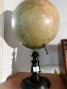 An early 20th century terrestrial globe by J Forest, Paris, 40,000,000,
