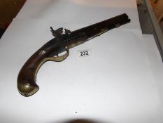 A 19th century continental converted percussion pistol,.