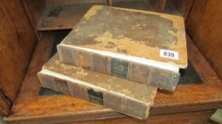 2 volumes of Samuel Johnson's dictionary, 9th edition,