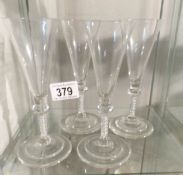 4 crystal wine goblets
