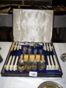 A cased canteen of cutlery