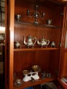 A mixed lot of metal ware including silver plate,