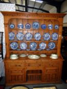 A large pine display dresser