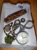 A pocket watch & penknife etc.