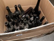 A large box of old bottles