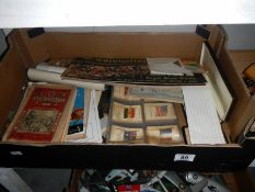 A quantity of ephemera including silks, cigarette cards & 1920's Almanac etc.