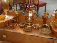 A mixed lot of amber glass