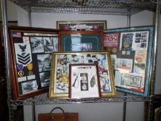 A quantity of war related pictures in frames including VE Day & Pearl Harbour etc.