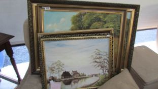 4 gilt framed landscapes