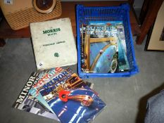 A collection of Morris Minor ephemera including workshop manual