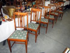 A set of 6 Edwardian oak dining chairs