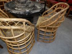 3 bamboo chairs