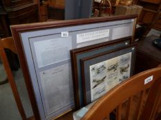 A framed and glazed Battle of Britain print and 2 others