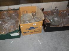 3 boxes of glass ware