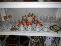 A mixed lot of glassware & coffee sets etc.