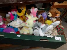A box of soft toys
