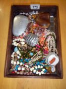 A quantity of costume jewellery etc.