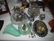 A quantity of miscellaneous items including cutlery & glasses etc.