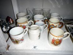 A quantity of early Commemorative ware including Goss & WWI Dreadnought mug