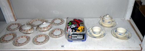 A quantity of die cast cars & miscellaneous china