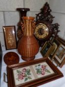 A mixed lot including pictures, clock,