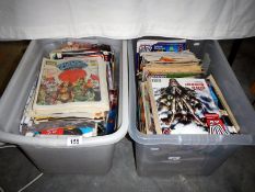 A large quantity of comics & magazines (2 boxes)