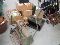 A petrol lawn mower